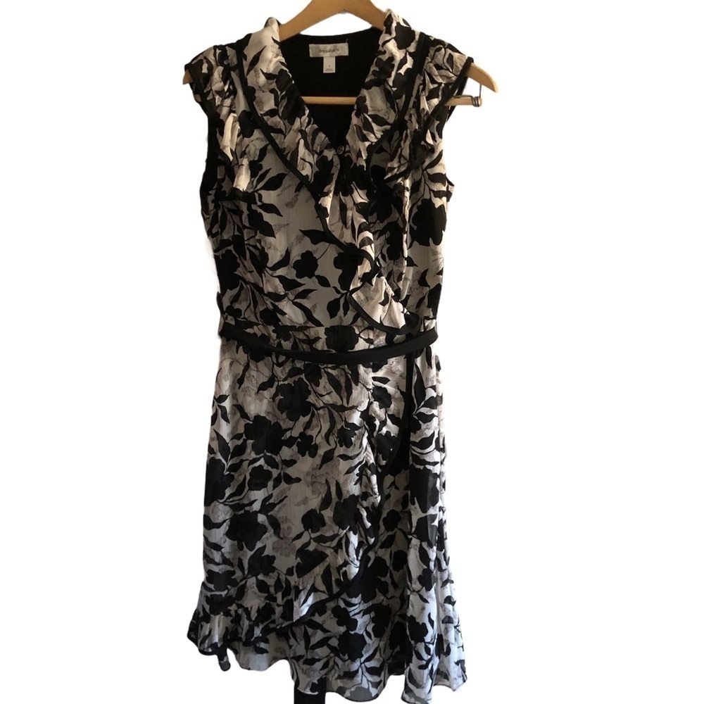 Dressbarn floral ruffle Faux wrap dress